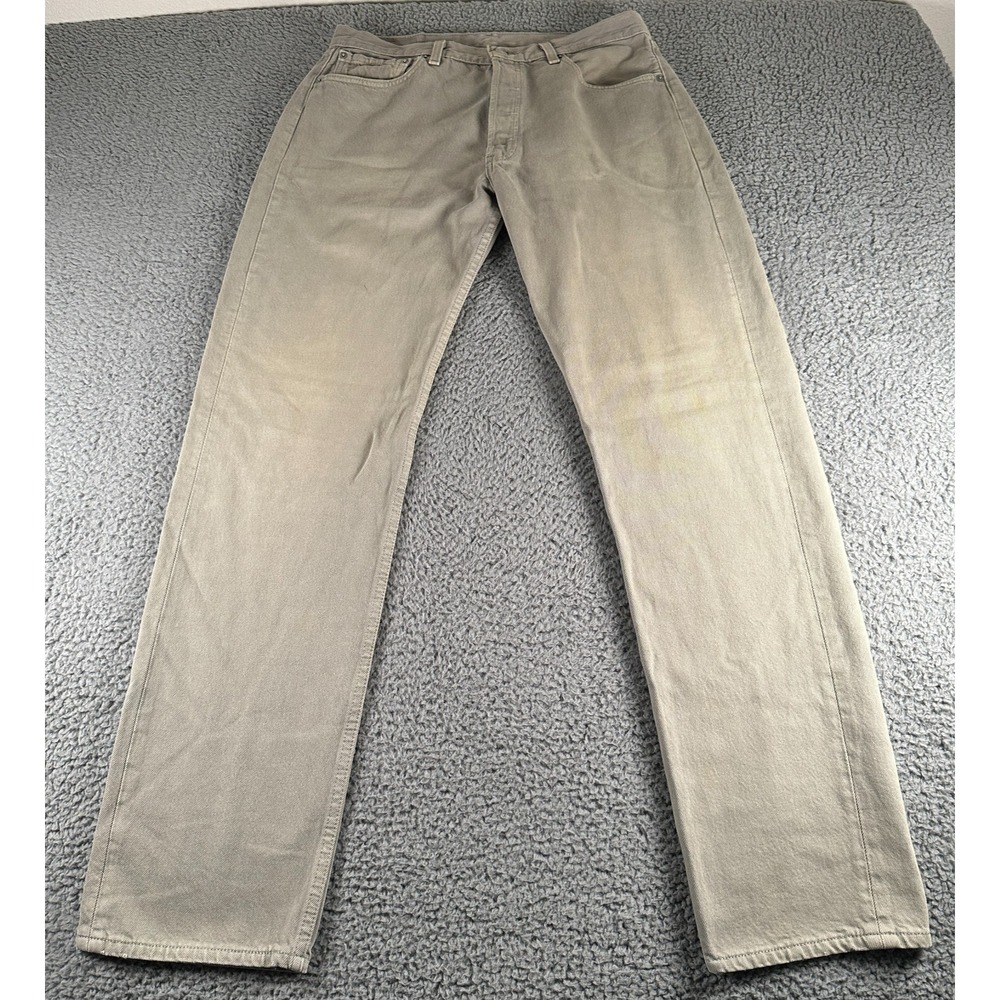 Vtg‎ Levis 501 Jeans Mens 34x34(Fit 33x34)Beige Straight Leg Made In USA 1994